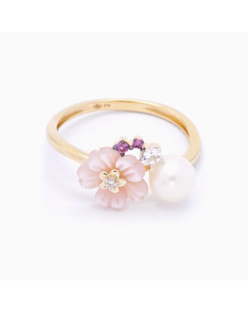 Bague Meira Diamant 0.01 & Mix Pierres 1.71 ct or jaune