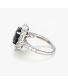 Bague Palaia Saphir 3.5 ct & Topazes blanches 1.45 ct or blanc
