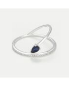 Syrna Ring aus 0,08 ct Diamanten und 0,28 ct Saphir-Weißgold