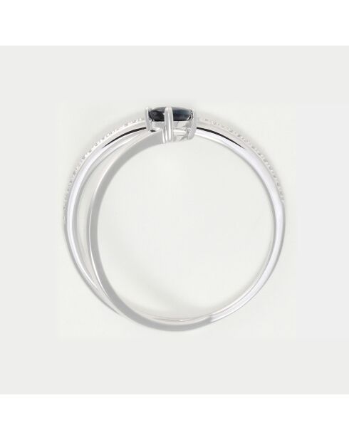 Syrna Ring aus 0,08 ct Diamanten und 0,28 ct Saphir-Weißgold