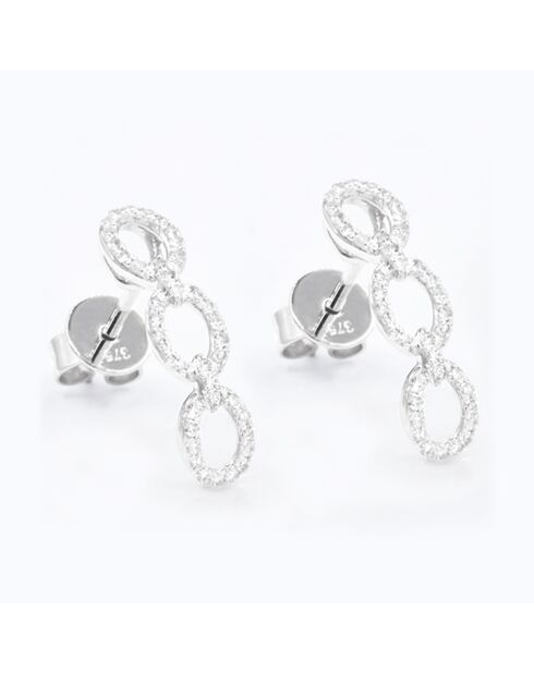 Boucles d'oreilles 0.17 ct or blanc
