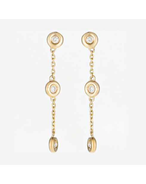 Mei 0.10 ct geelgouden diamanten oorbellen