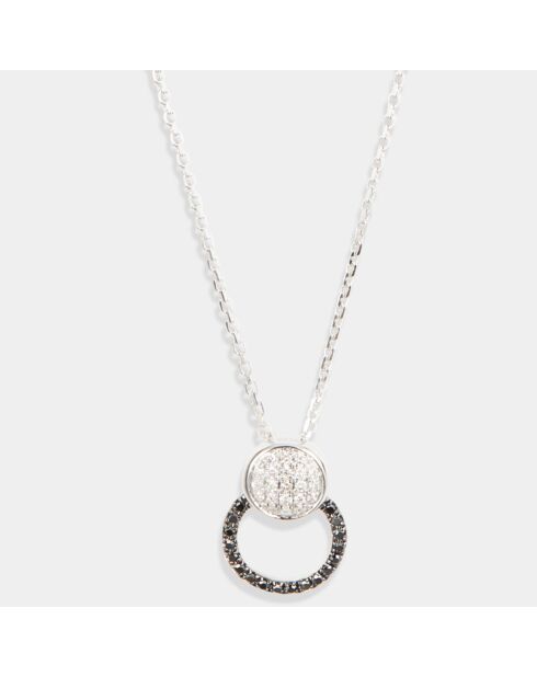 Ciondolo Alexane con diamante da 0,06 ct e diamanti neri da 0,06 ct in oro bianco 0,06 ct