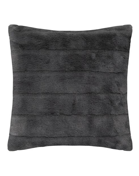 Lot de 2 coussins fausse fourrure Manoir gris foncé - 45x45 cm