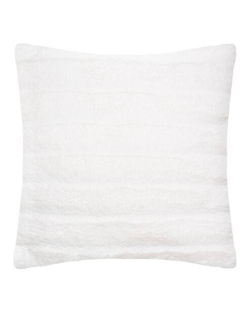 Lot de 2 coussins fausse fourrure Manoir blancs - 45x45 cm