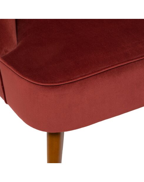 Fauteuil van terracotta fluweel Naova - 78x72x71 cm