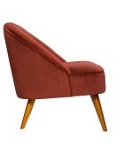 Sessel Naova aus Terrakotta aus Samt - 78x72x71 cm