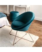 Poltrona Evan in velluto blu - 76x67x73 cm