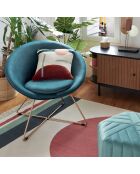 Poltrona Evan in velluto blu - 76x67x73 cm