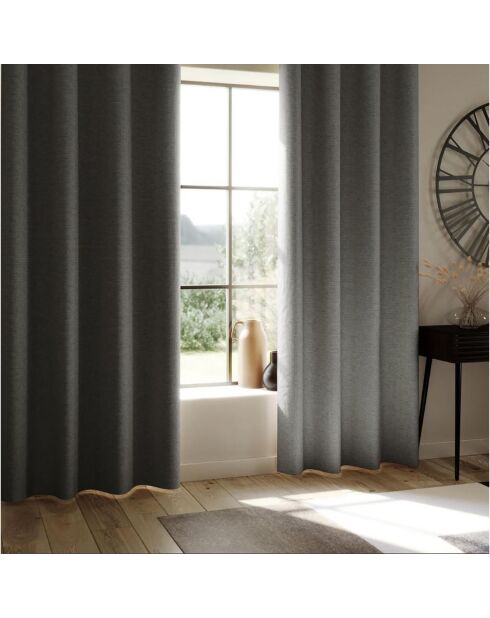 2 Rideaux occultant Lua gris - 140x260 cm