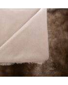 Pelliccia sintetica a quadri Grizzli beige medio - 160x120 cm