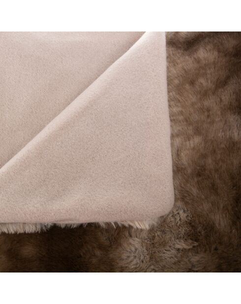 Pelliccia sintetica a quadri Grizzli beige medio - 160x120 cm