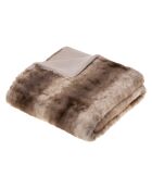 Pelliccia sintetica a quadri Grizzli beige medio - 160x120 cm