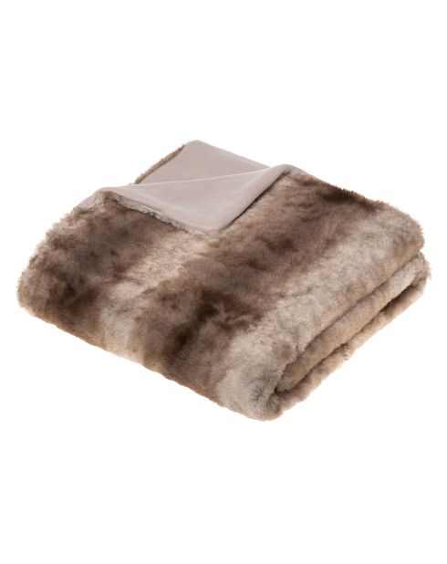 Pelliccia sintetica a quadri Grizzli beige medio - 160x120 cm