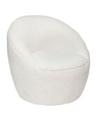 Fauteuil bouclette Romi blanc - 75x77x70 cm