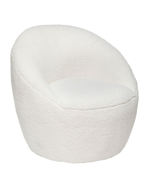 Fauteuil bouclette Romi blanc - 75x77x70 cm