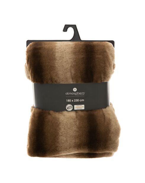 Pelliccia sintetica grizzli a quadri marrone - 180x230 cm