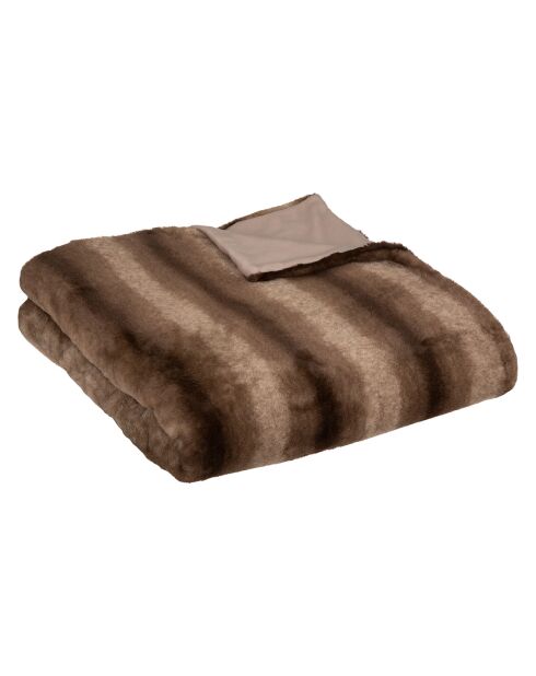 Pelliccia sintetica grizzli a quadri marrone - 180x230 cm