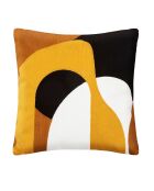 Coussin brodé Hary ocre - 45x45 cm