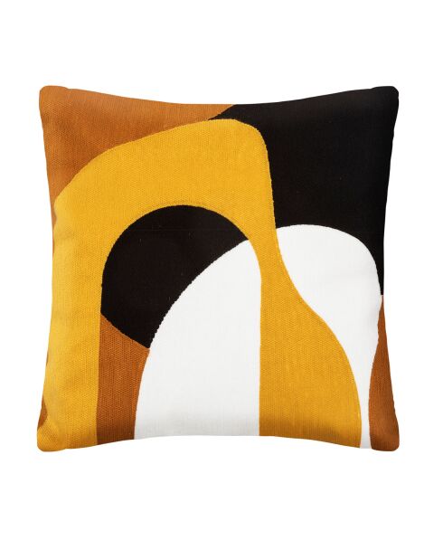 Coussin brodé Hary ocre - 45x45 cm