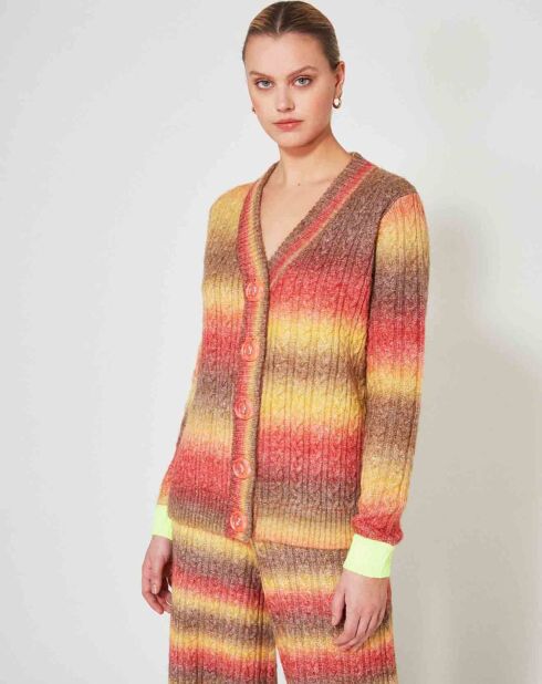 Cardigan Arc-en-ciel kaki