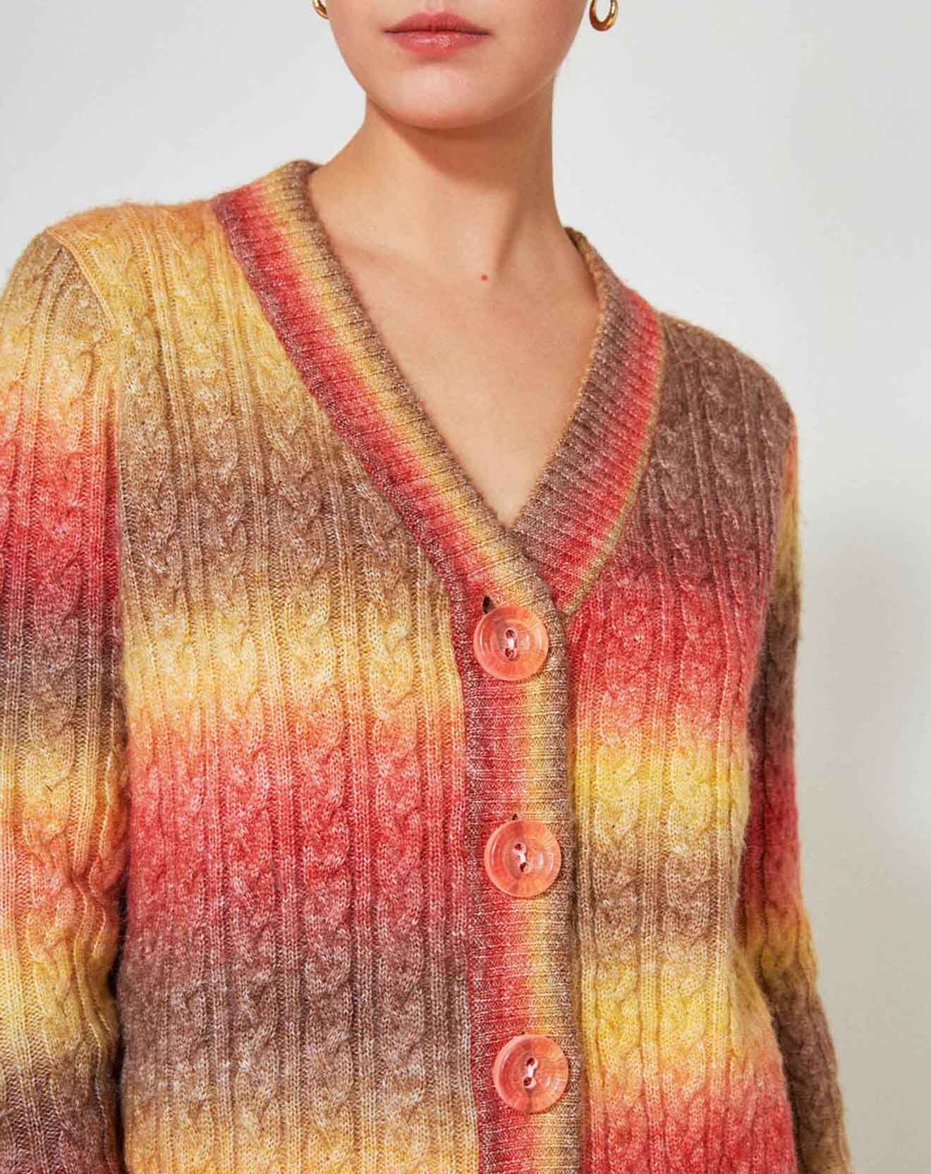 Cardigan Arc-en-ciel kaki Vente privée Manoush BazarChic