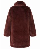 Manteau mi-long en Fausse Fourrure Bijou chocolat