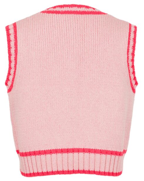 Pull sans manches en Laine mélangée Mouline rose