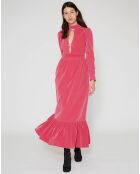 Robe longue en Velours Princesse rose