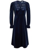 Robe courte en Velours Princesse encre