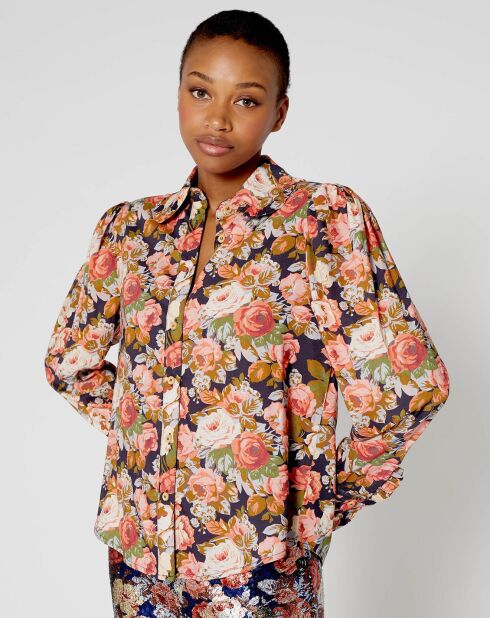 Chemise Patchwork encre