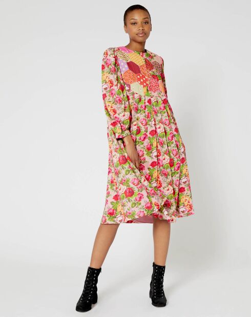 Robe Patchwork rose