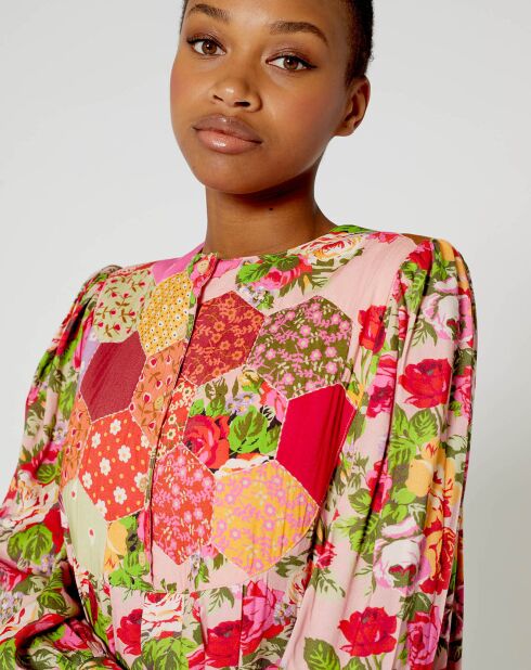 Robe Patchwork rose