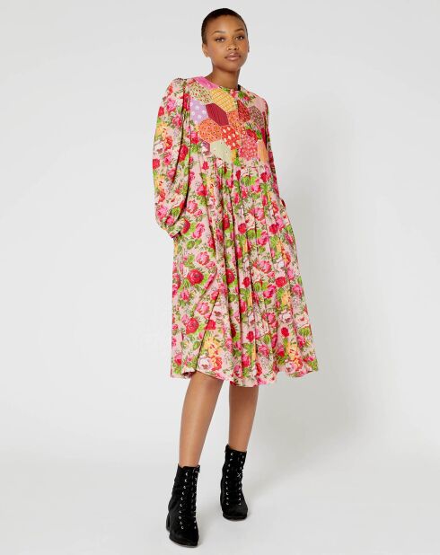 Robe Patchwork rose