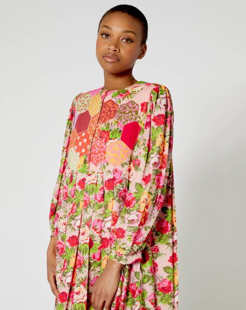 Robe Patchwork rose