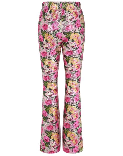 Pantalon Roses à sequins rose