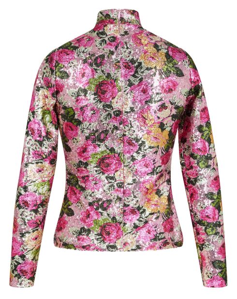 Top Roses à sequins rose