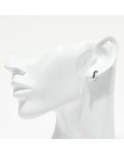 Boucles d'oreilles Diamants 0.05 ct & Saphirs 0.33 ct or blanc