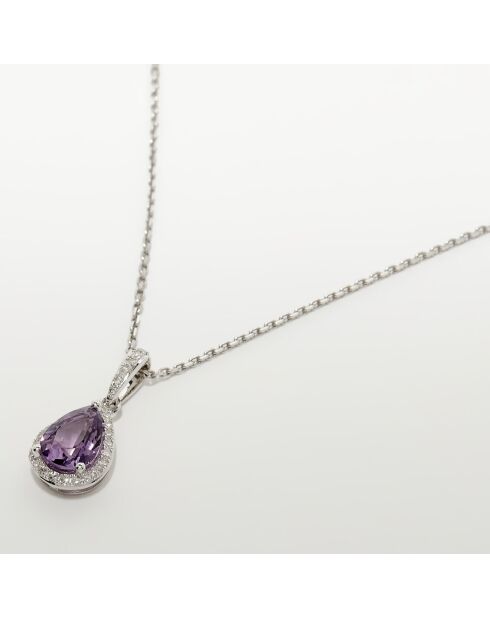 Pendentif Kartika Diamants 0.07 ct & Améthystes 0.66 ct or blanc