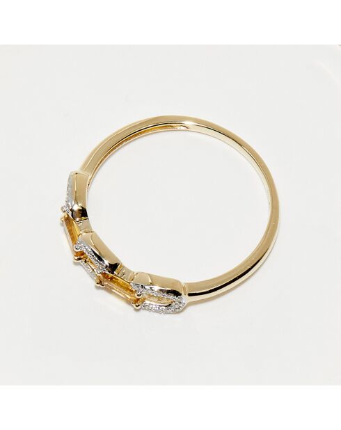 Kalys 0,08 ct diamanten en 0,18 ct citrines geelgouden ring