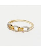 Kalys 0,08 ct diamanten en 0,18 ct citrines geelgouden ring