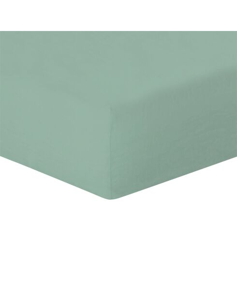 Sábana bajera ajustable Hortense de lino lavado verde pistacho