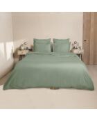 Housse de couette satin de coton Julia vert pistache