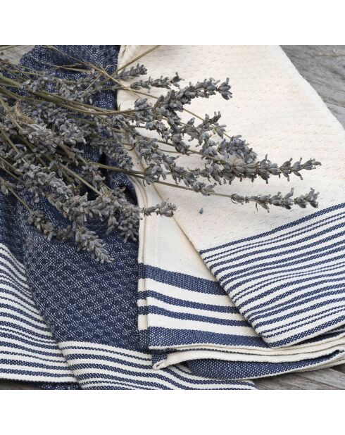 3 Mahdia jeansblaue Küchentücher