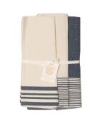 3 Mahdia jeansblaue Küchentücher