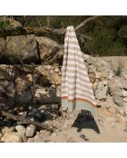 Fouta tricolor Arcachon beige/terracota