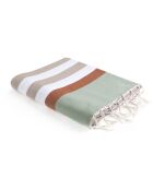 Fouta tricolor Arcachon beige/terracota