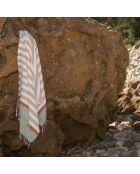Fouta tricolor Arcachon beige/terracota