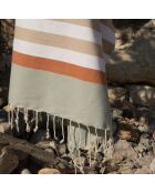 Fouta tricolor Arcachon beige/terracota