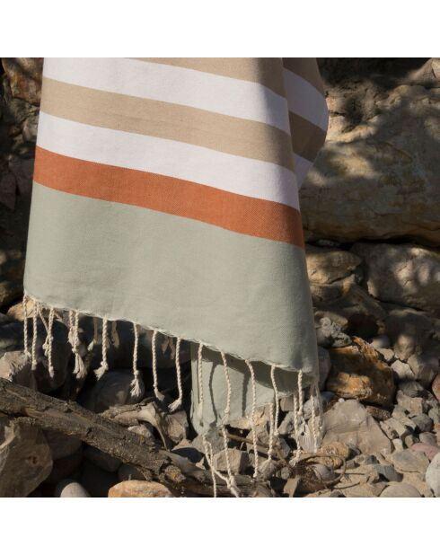 Arcachon tricolore fouta beige/terracotta